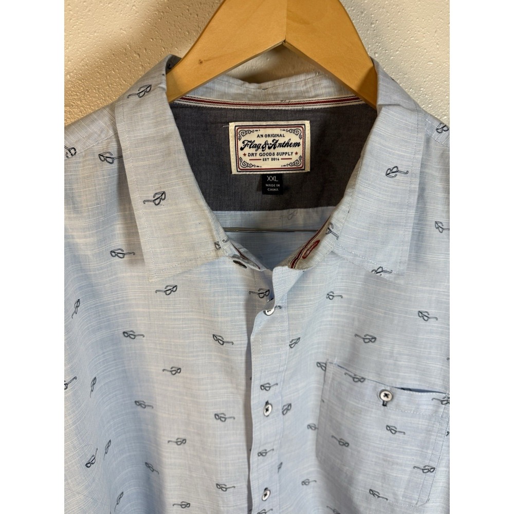 Flag & Anthem Dry Goods Short Sleeve Mens XXL Blue Eyeglasses Optometrist